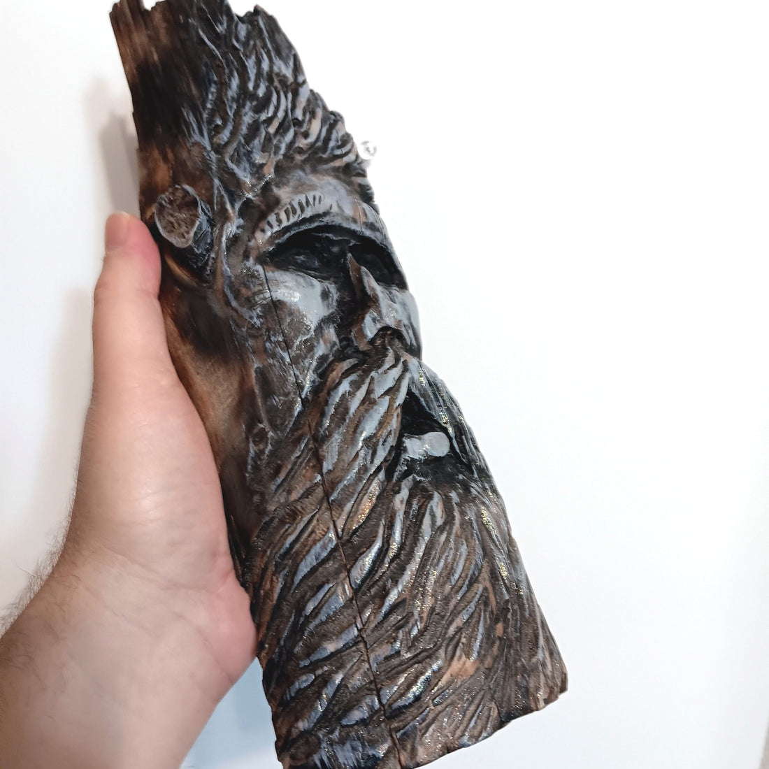 Adding the Finishing Touches to Wood Spirit Wall Hanger