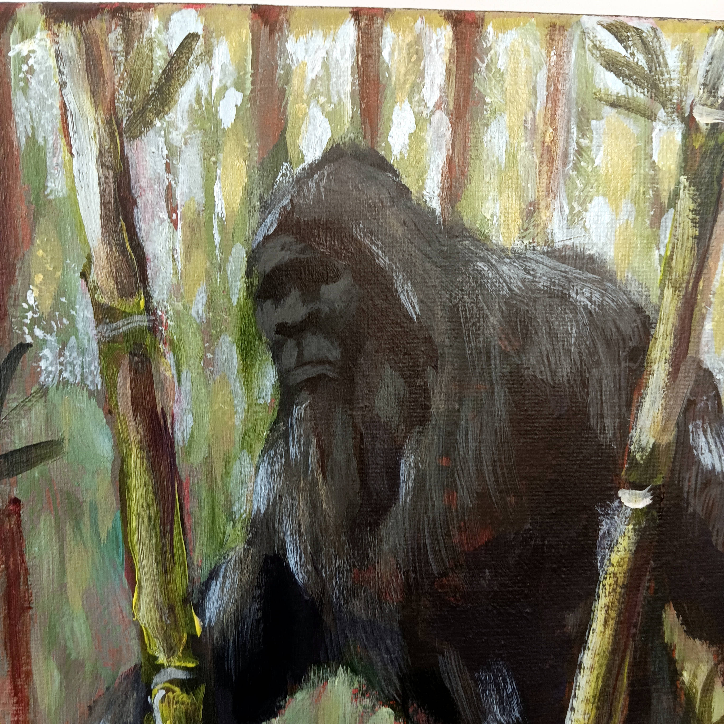 Bigfoot Sasquatch Original 11x14 Acrylics on Canvas