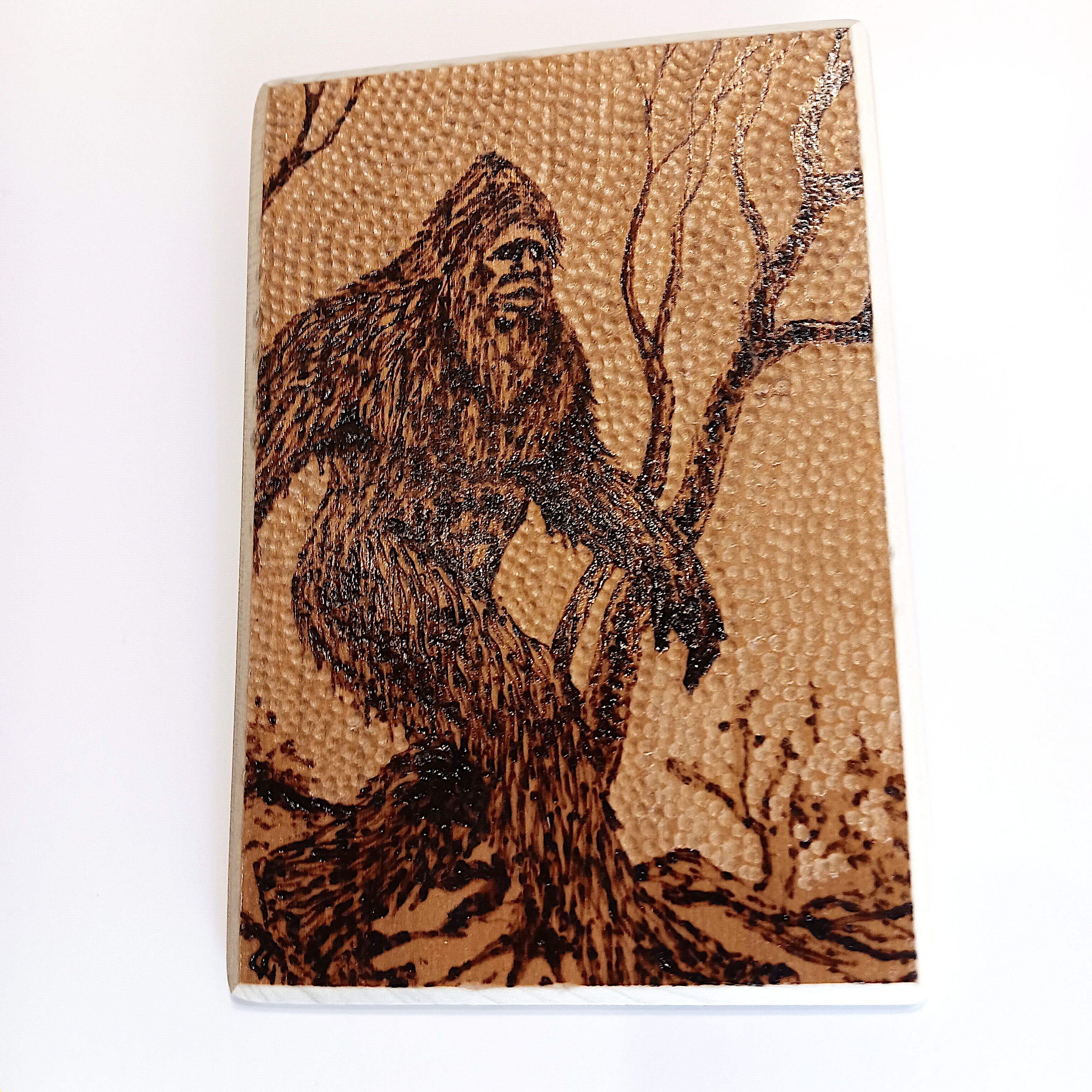 Handcrafted Woodburning Art | Pyrography Sasquatch Bigfoot Plaque