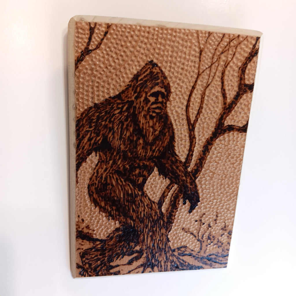 Handcrafted Woodburning Art | Pyrography Sasquatch Bigfoot Plaque