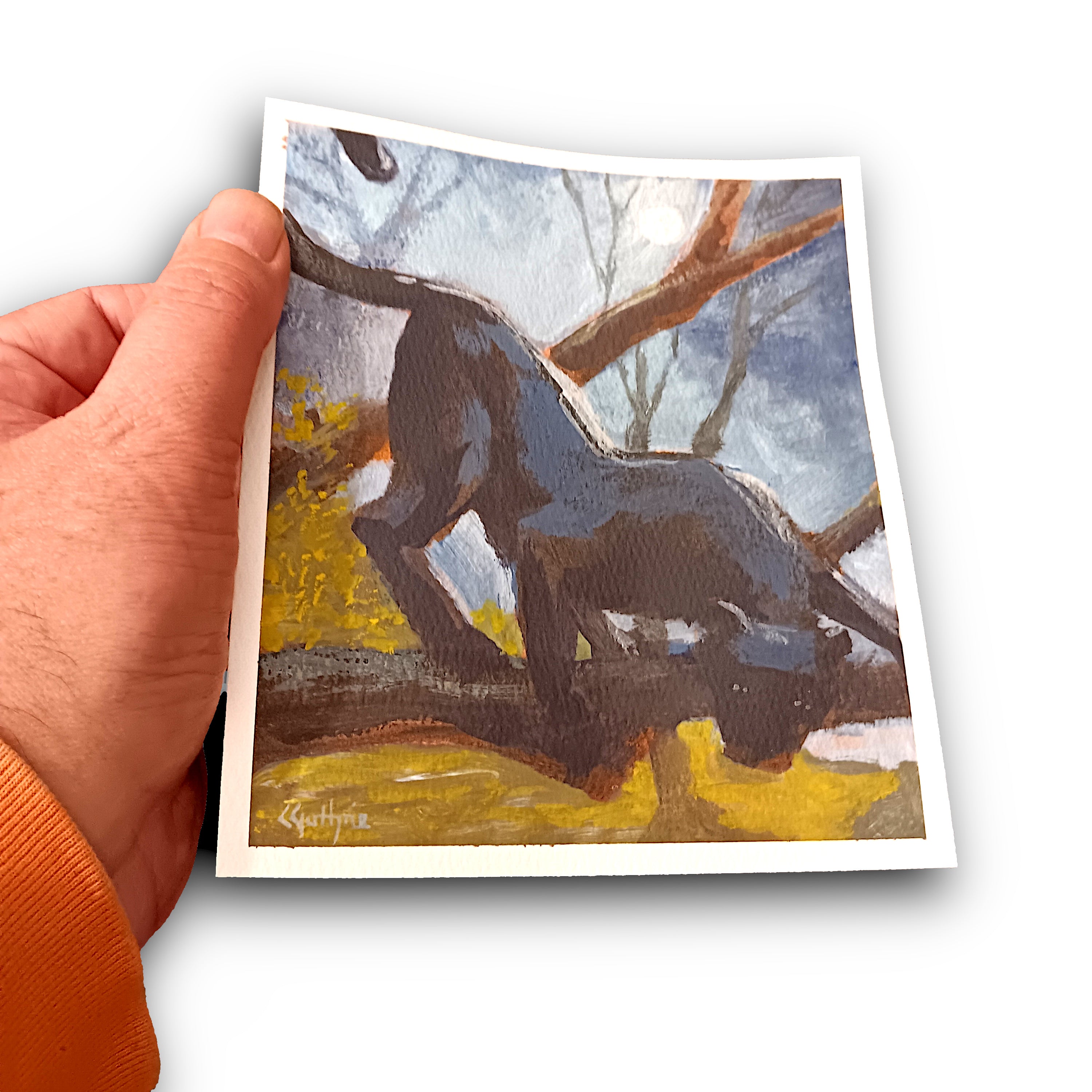 Black Panther Acrylic Painting on 140 lb Paper