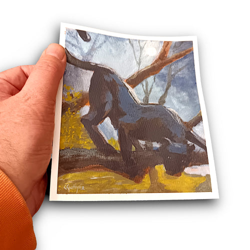 Black Panther Acrylic Painting on 140 lb Paper