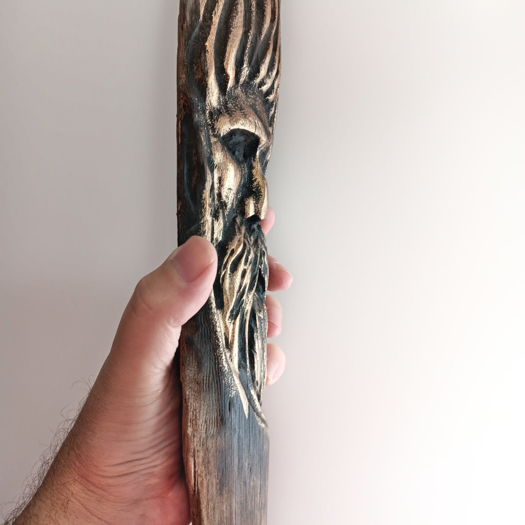 Woodspirit Carving Wall hanger OOAK